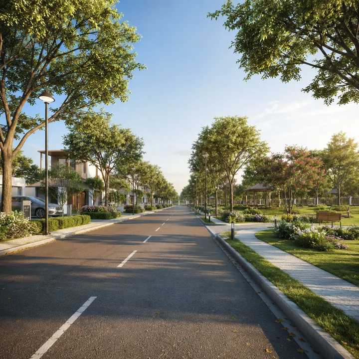 Brigade Savannah landscaped avenue and greenery